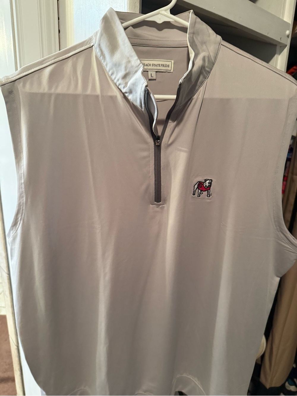 Georgia Bulldogs Light Gray Sleeveless Quarter-Zip Vest